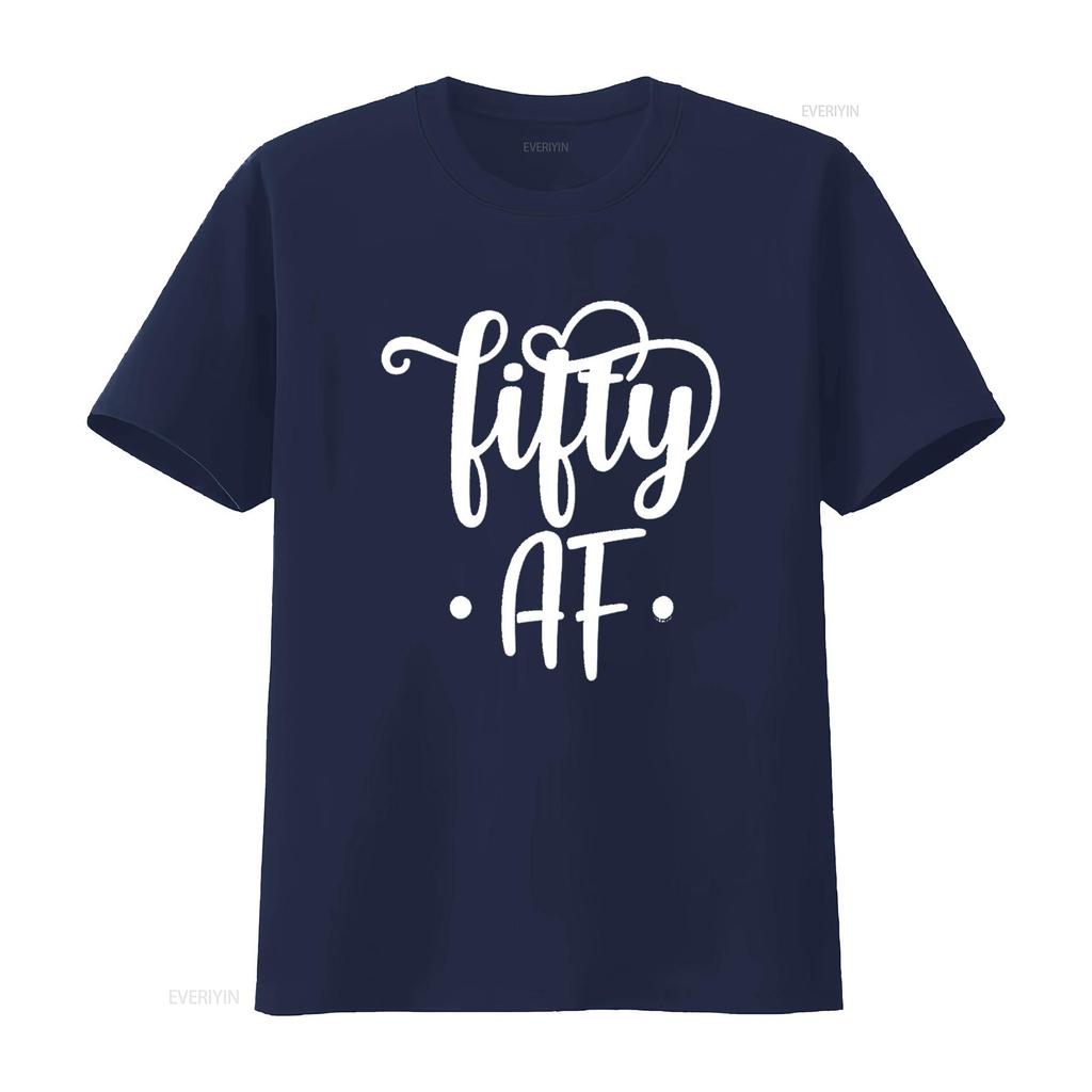 Fifty Af Funny 50Th Birthday T Shirt For Mom Sister Aunt 50 Fabulous Party Favors Decorations Black vintage Washed Versatile