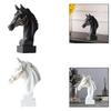 Pferdekopf Statue 3D Pferd Skulptur Handwerk Kunstwerk Harz Figuren Ornament für Schreibtisch Regal Schlafzimmer Schrank Sammlerstück