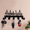Nordic Sailboat Key Holder Metal Wall Decor with 5 Hooks Practical Entryway Organizer Gift for Nature Lovers