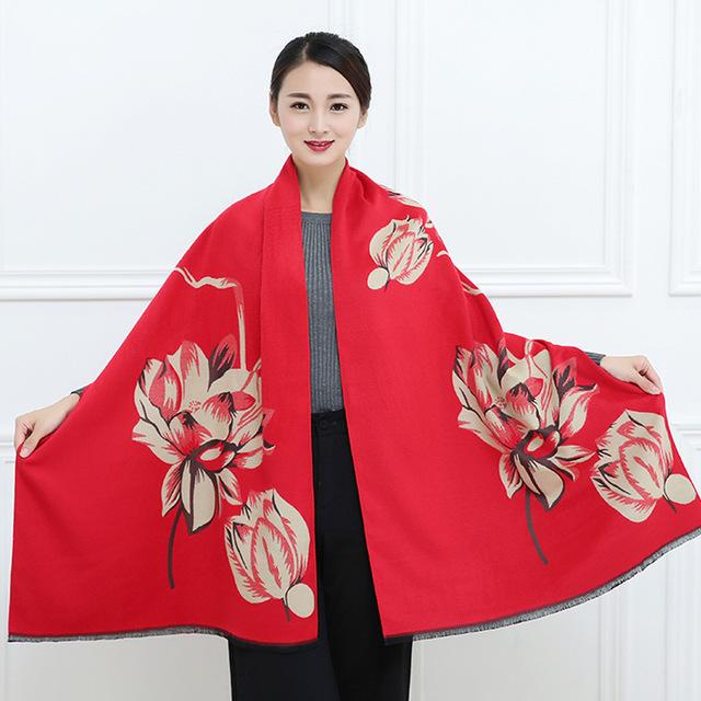 New Arrival Women'S Scarl Thickening Warm Pashmina Cashmere Scarf Female Autumn Winter Soft Scarf Shawl Multipurpose Blanket