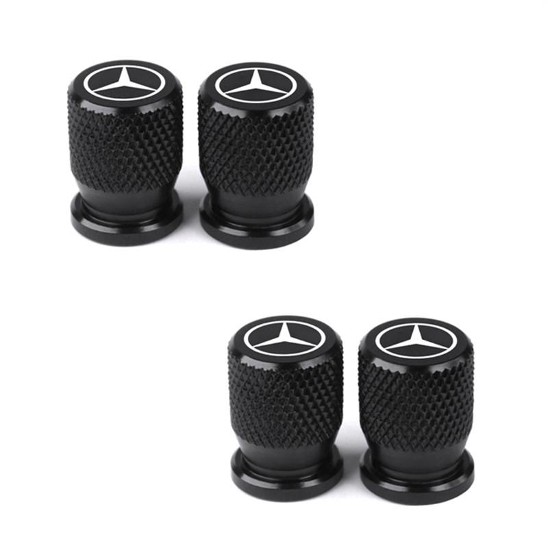 

GLC GLB 4pcs Car Wheel Tire Valve Caps Aluminum Airtight Covers for Mercedes Benz B/C/E/S Class A Class C200L GLC GLK New CLA G чёрный