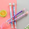 Back to school season 1Pc 0.5mm creative crystal globe gel pen cap removal fun text flower film styling pen cute stationery water-based pen