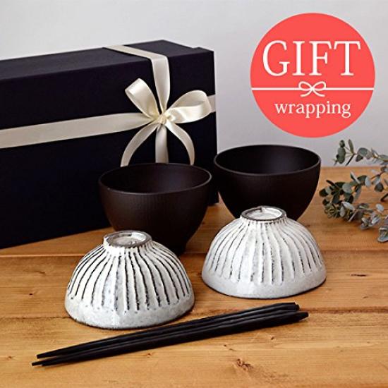 Tableware East Japanese Tableware Gift Japanese Modern Bowl Set Tableware Set Wedding Gift Couple Bowl (black Clay)