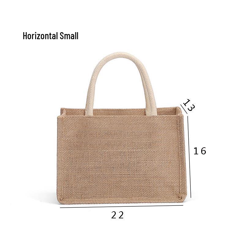 Eco-Friendly Hand-Painted Jute Tote Bag - Film-Coated, Hairless Linen, Hemp Cloth, with Custom Logo Printing