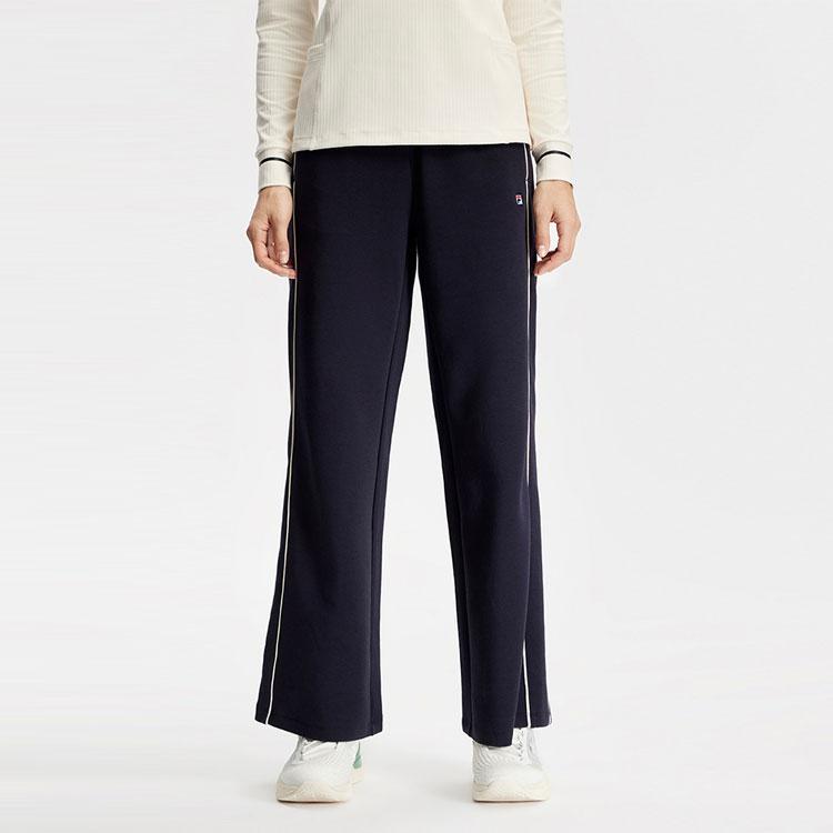 FILA Color Block Simple Loose Retro Sports Tennis Casual Pants Women Bottoms Royal-Blue A11W413605FNV