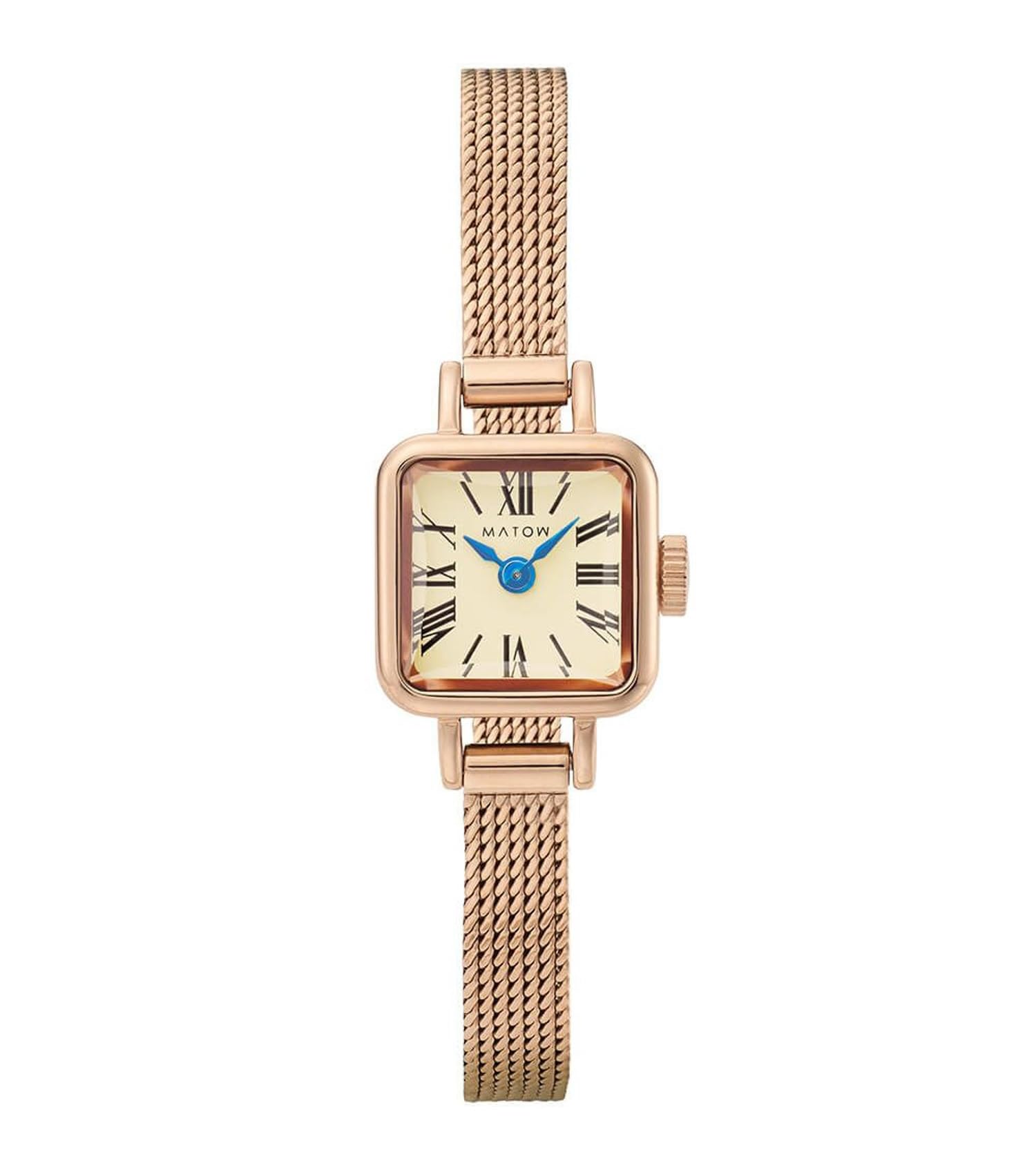 

Authorized Distributor Matou Watch Mesh Belt mw006002 Awatsuki Mini Square Rose Gold Champagne Mesh [MATOW] Women s [Tsuki -Tangetsu-] золотий