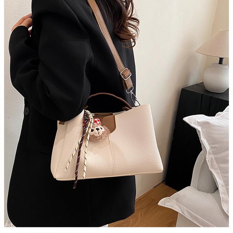 2025 Women's Color Block Bucket Bag - Korean Style Versatile Handbag and Crossbody for Ladies