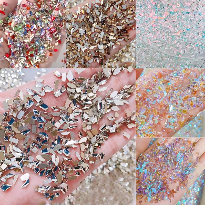 100 Stück Mini 3D Kristall Strasssteine Glänzende Pferdeauge Kristall Diamant Spitze Unterseite Nagelkunst Dekorationen Gemischte Formen Maniküre