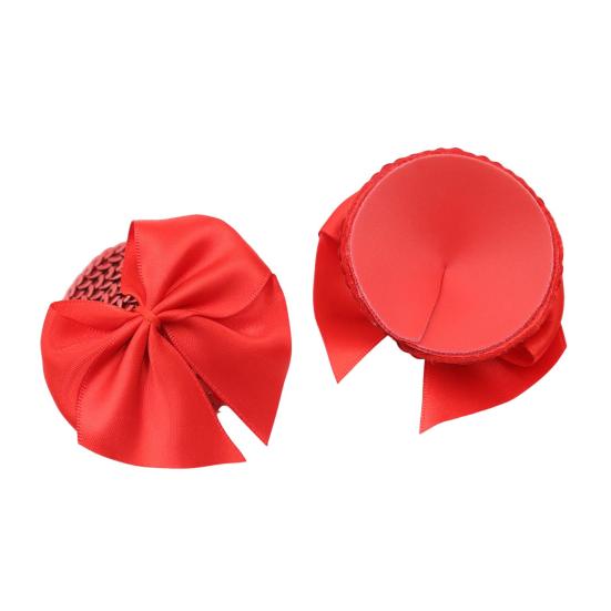 1 Pair Chest Patches Anti-exposure Bow And Sequin Decor Nipple Covers Reusable Lightweight Nipple Stickers