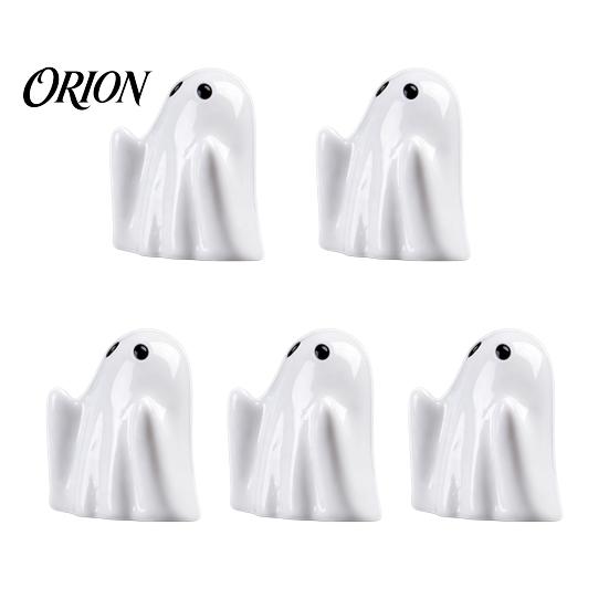 Miniature Halloween Figures for Crafts 5Pcs Mini Ghost Figurines, Tiny Resin Ghosts Decoration, Reusable Holiday Ornaments Spooky Tiered Trays