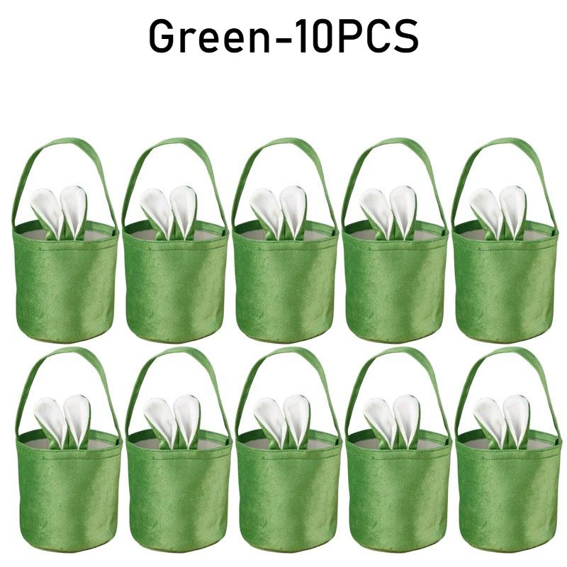 1-20PCS Easter Bunny Tote Bag with Bunny Ears ReusableCanvas Party Gift Basket Egg BoxCandy Bag for Easter Gifts and Decorations