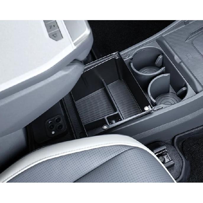 Car Interior Trim Central Storage Box Console Armrest Organizer Holder black ABS Material for KIA EV3 2024 2025 2026 LHD RHD