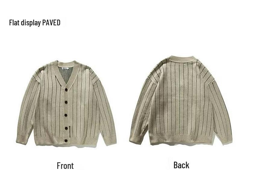 Unisex Japanischer Retro V-Ausschnitt Wollcardigan - Warm, Einfarbig, Knopfleiste Pullover
