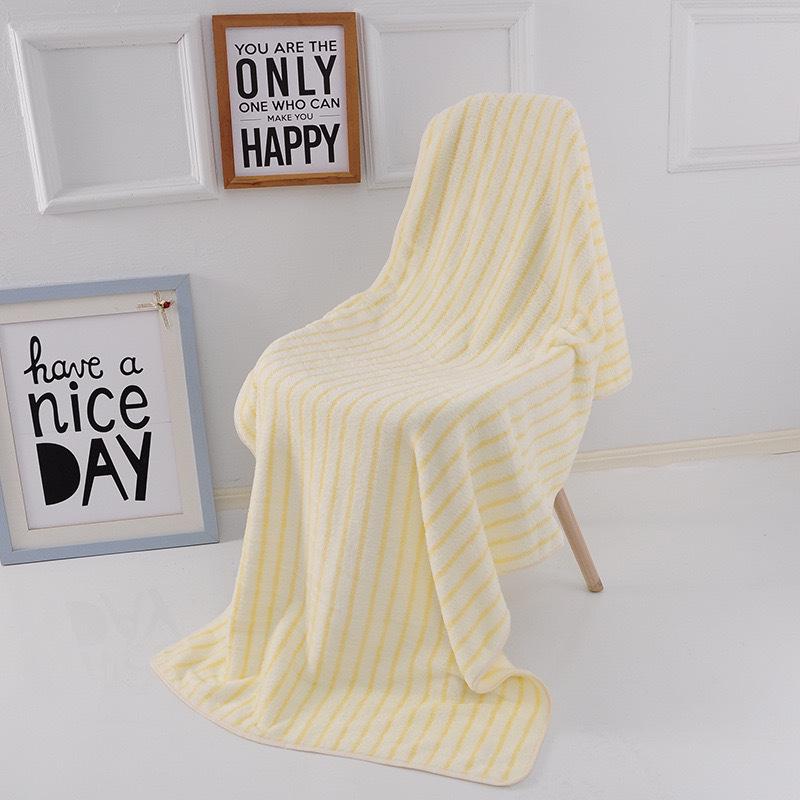 Coral Fleece Narrow Stripe Soft Absorbent Bath Towel 35*75cm Towel жёлтый