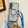 Crossbody Necklace Lanyard Plating Magnetic For Magsafe Clear Case For Samsung S26 S25 Ultra S24 S23 S22 S21 Plus Soft Cover