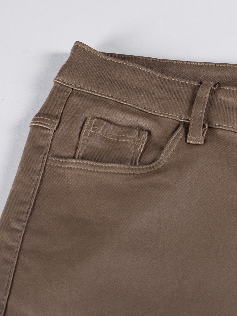 Rose Beauty A Winter Warm Women Pants High Waist Thermal Lined PU Leather Skinny Cropped Trousers