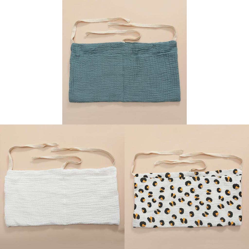 Baby Bedside Storage Bag With Double Pockets Made Of Cotton For Nursery Organization