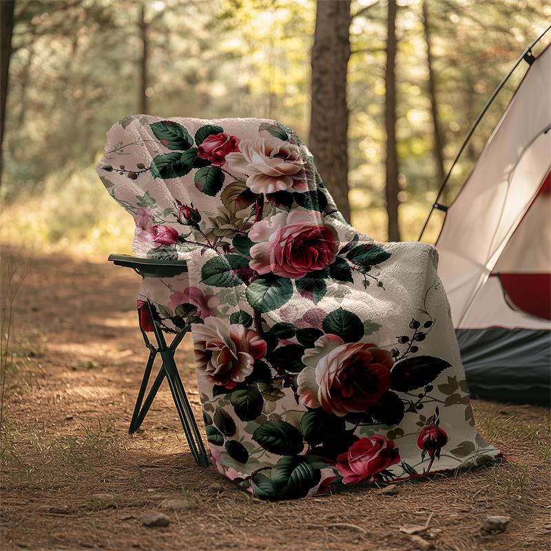 Floral Fantasy Print Flannel Blanket, Soft Warm Lightweight Throw Blanket for Living Room,Sofa Bed Camping Office