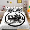Christmas Black And White Printing 3D Printing Polyester Pillowcase Quilt Cover Two Or Three-Piece Set Is Available