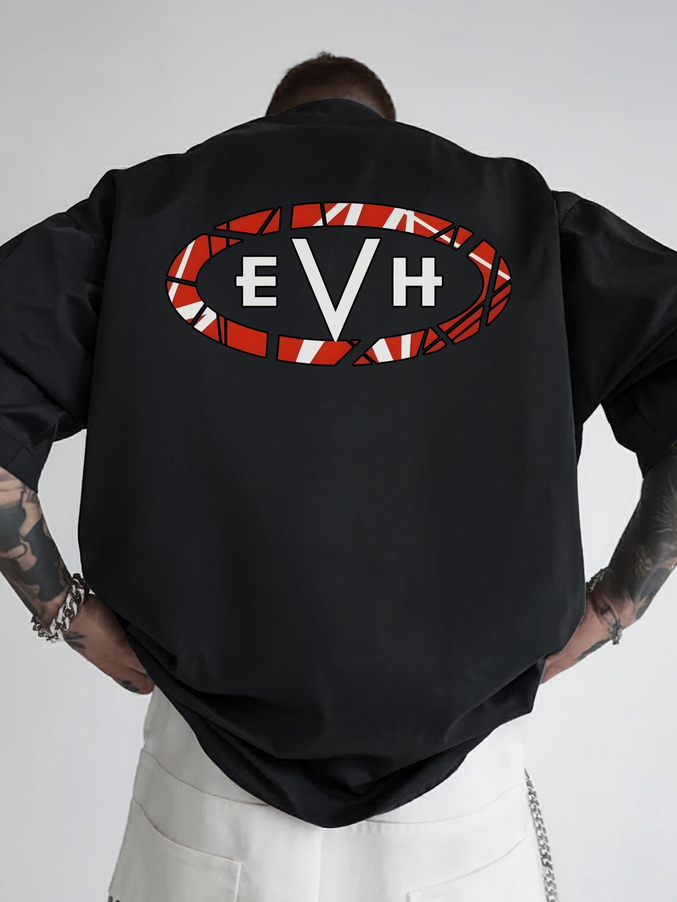 

Vintage Heavy Metal Band Back Print T-shirt - Black Rock Tee with EV Lettering - Breathable Polyester Shirt for Concerts S