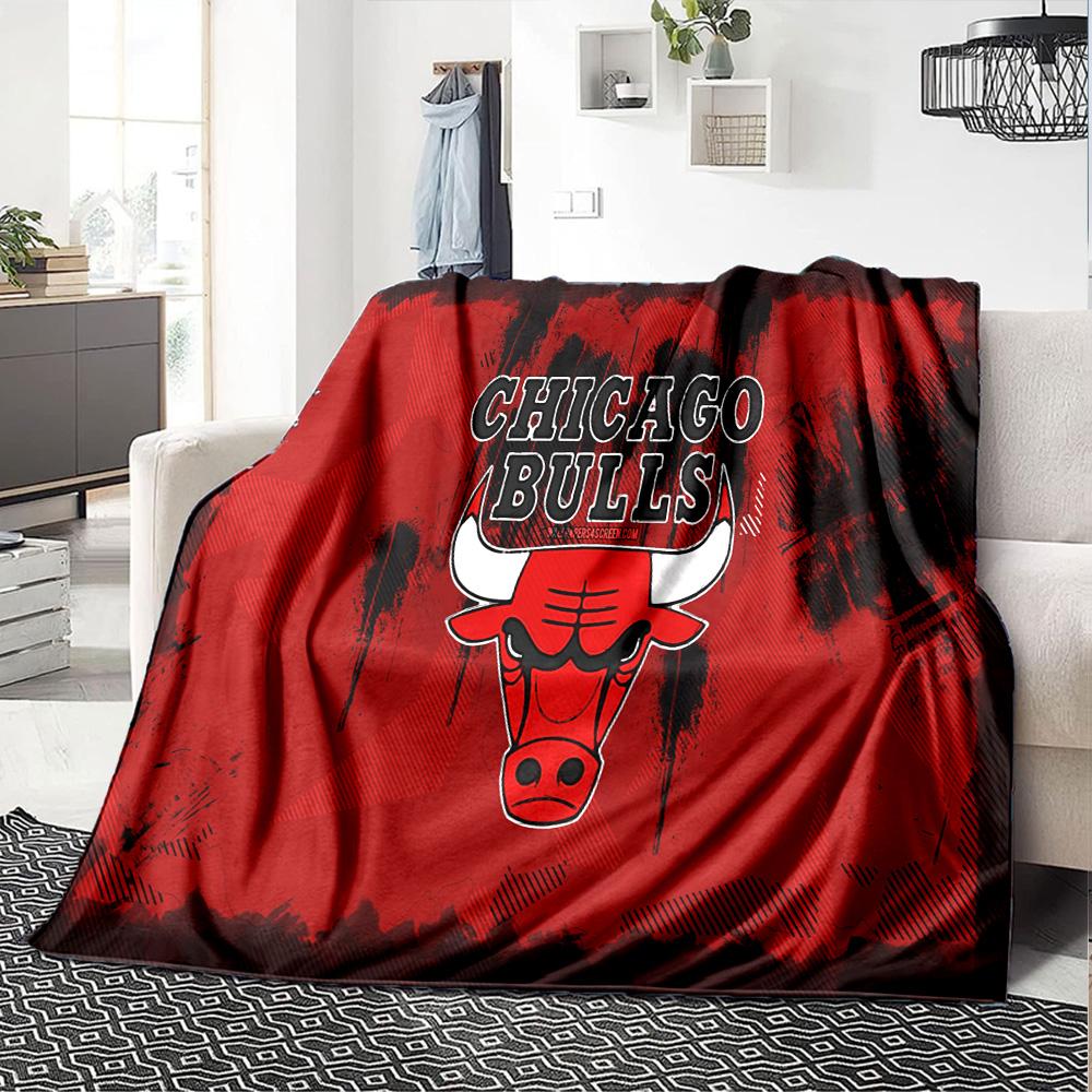 Chicago Bulls Logo Flanellen Deken, Zacht Polyester, Modern Ontwerp, Voor Alle Seizoenen voor Kamperen, Reizen, Cadeaus voor Feestdagen of Verjaardagen
