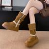 Winter Warm Cotton Women Fur Snow Boots Fashion Chunky Platform Flats Shoes Ladies Comfort Furry Short Booties Shoes