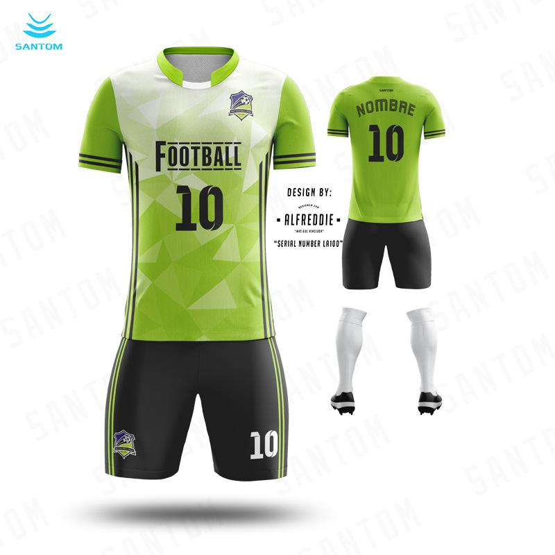 Football jersey set men's and women's digital printing custom quick-drying sports breathable map custom short-sleeved jersey
