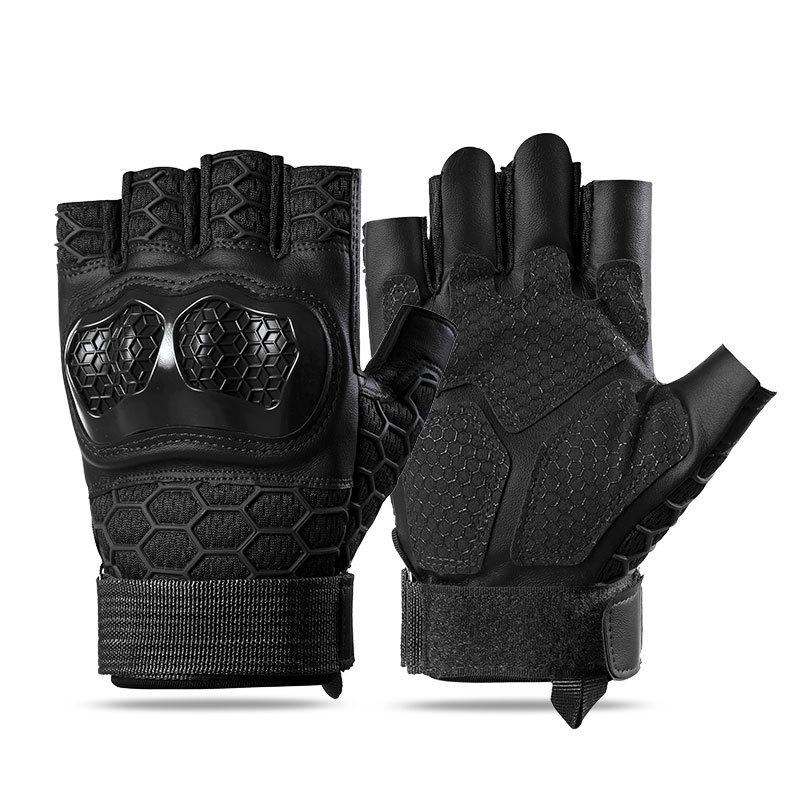 

Tactical gloves locomotive off-road motorcycle riding hard shell anti-drop non-slip riding outdoor riding half-finger gloves M