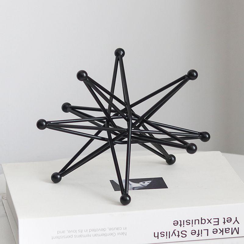 Wrought Iron Dot Line Ball Accessories Items Home Livingroom Table Metal Statue Decoration Study Office Desk Sculpture Ornaments