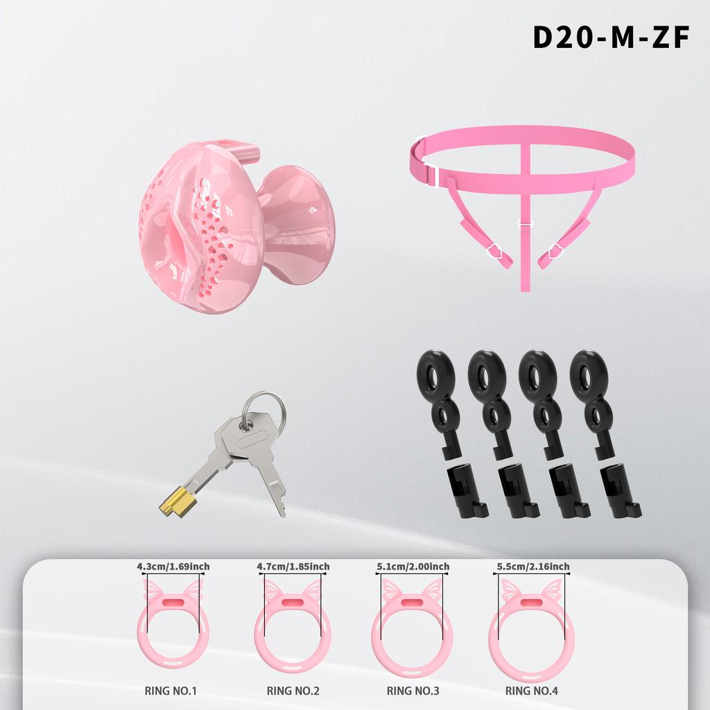 Lightweight Breathable Chastity Devices Set with 4 Penisrings Inverted Sissy Cock Cage SM Adult Sex Toys Chastity Lock