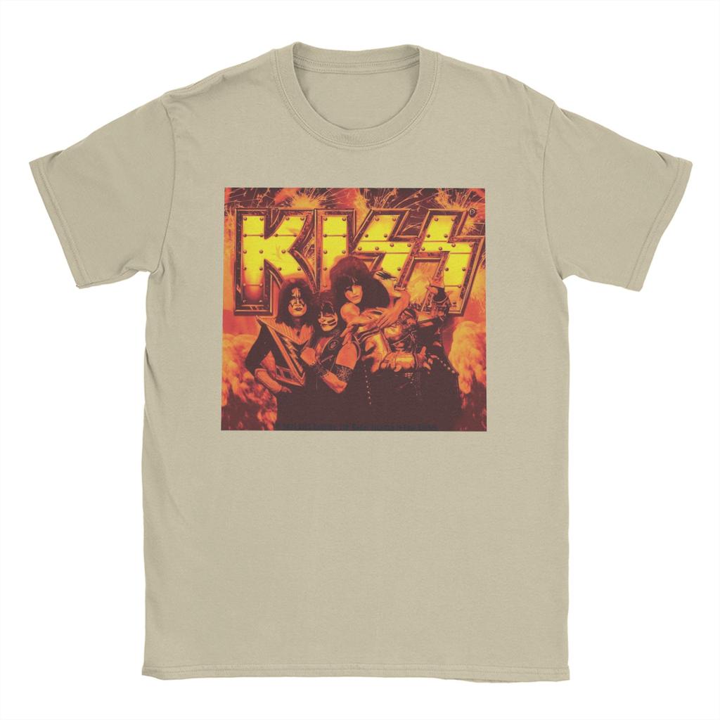 Harajuku T-Shirt Summer Ace Frehley Spaceman Kiss Band Popular T-Shirts  Pure Cotton Tshirt Men Fun Pattern Short Sleeve Top Tee