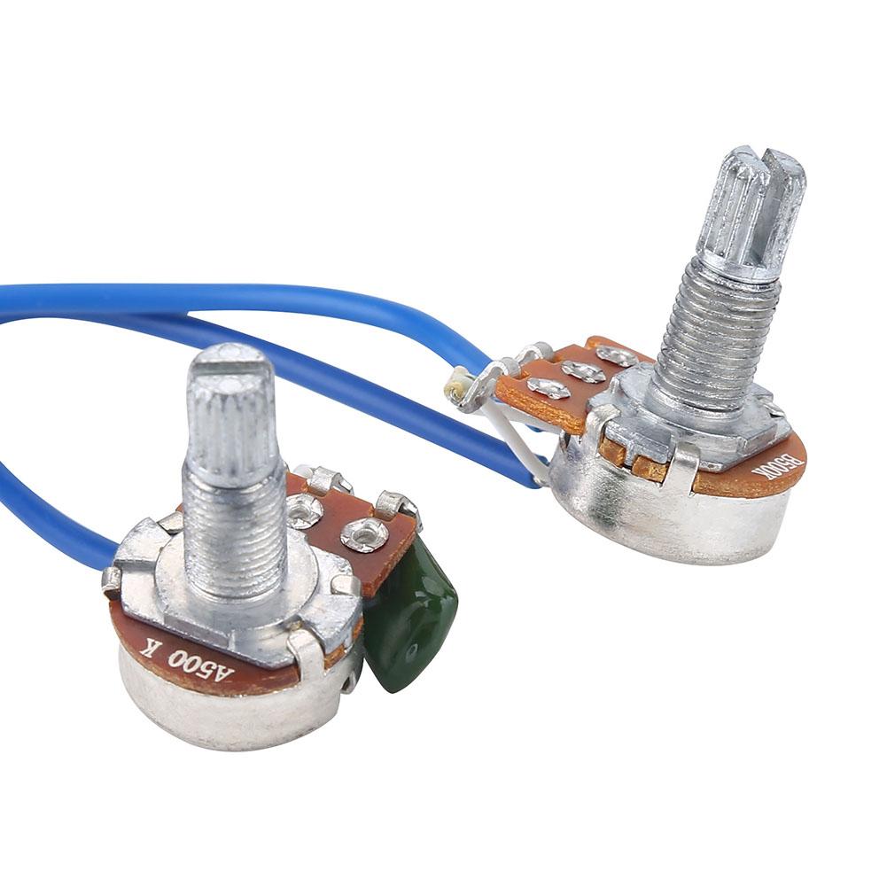 2 Volume 2 Tone 1 Jack 500K Pots 3 Way Switch Wiring Harness for Les Paul LP Guitar