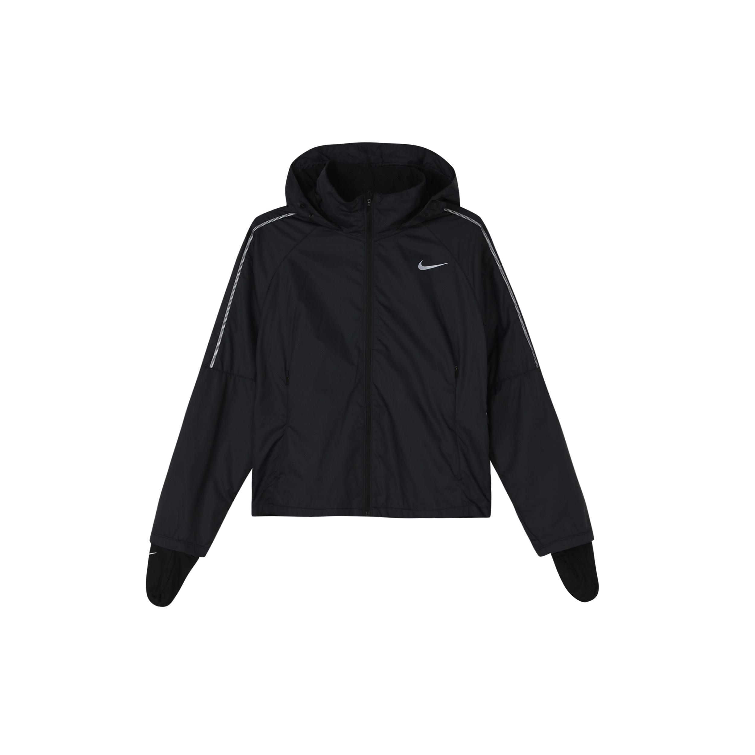 (WMNS) Nike Shield Running Breathable Windproof Sports Black Jacket Women s CU3386-010 S