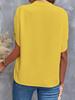 2024 Summer Fashion Women's V-neck Loose Solid Color Casual Top