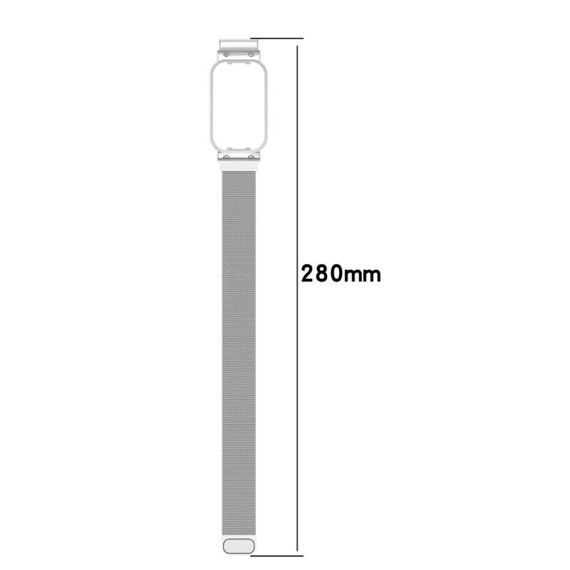 UIENIE 18MM Milanese Rem Til Xiaomi Redmi Band 2 Armbånd+Beskyttelsescover Stødfanger Smart Ur Håndledsrem Til Xiaomi smart Band 8 Active Rem