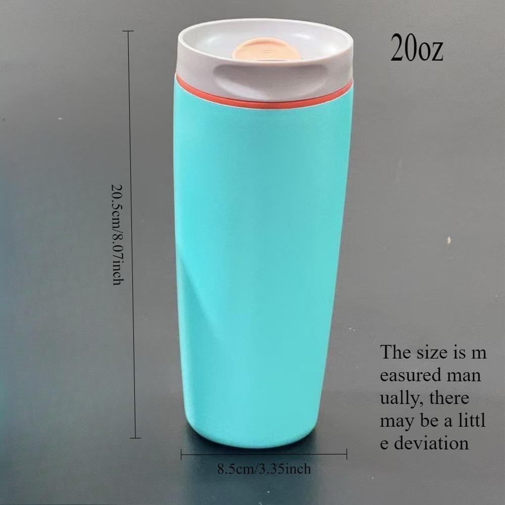 20 Oz Drinkware Stainless Steel Coffee Mug Reusable Thermos Cup Hot Coffee Travel Mug BPA Free Tritan Material for Cold Drinks
