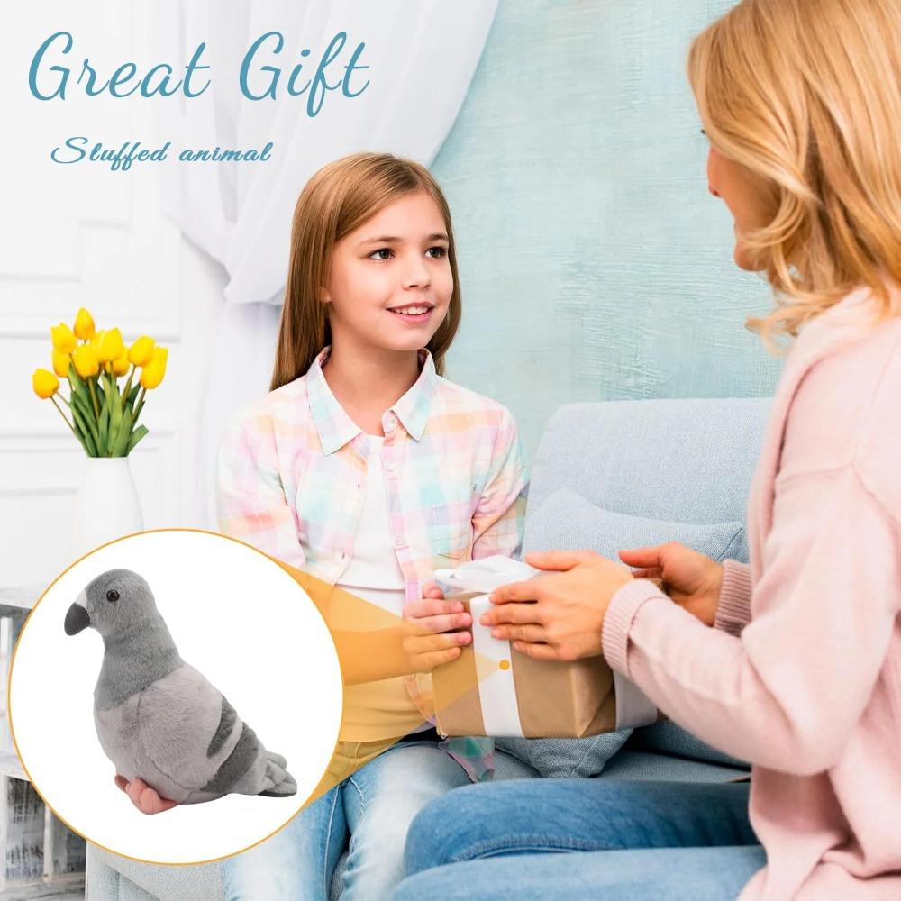 Simulated Gray Pigeon Plush Toy Cute Soft Stuffed Animals Lifelike Plush Dove Bird Doll Children Birthday Gifts Home Decor Gifts