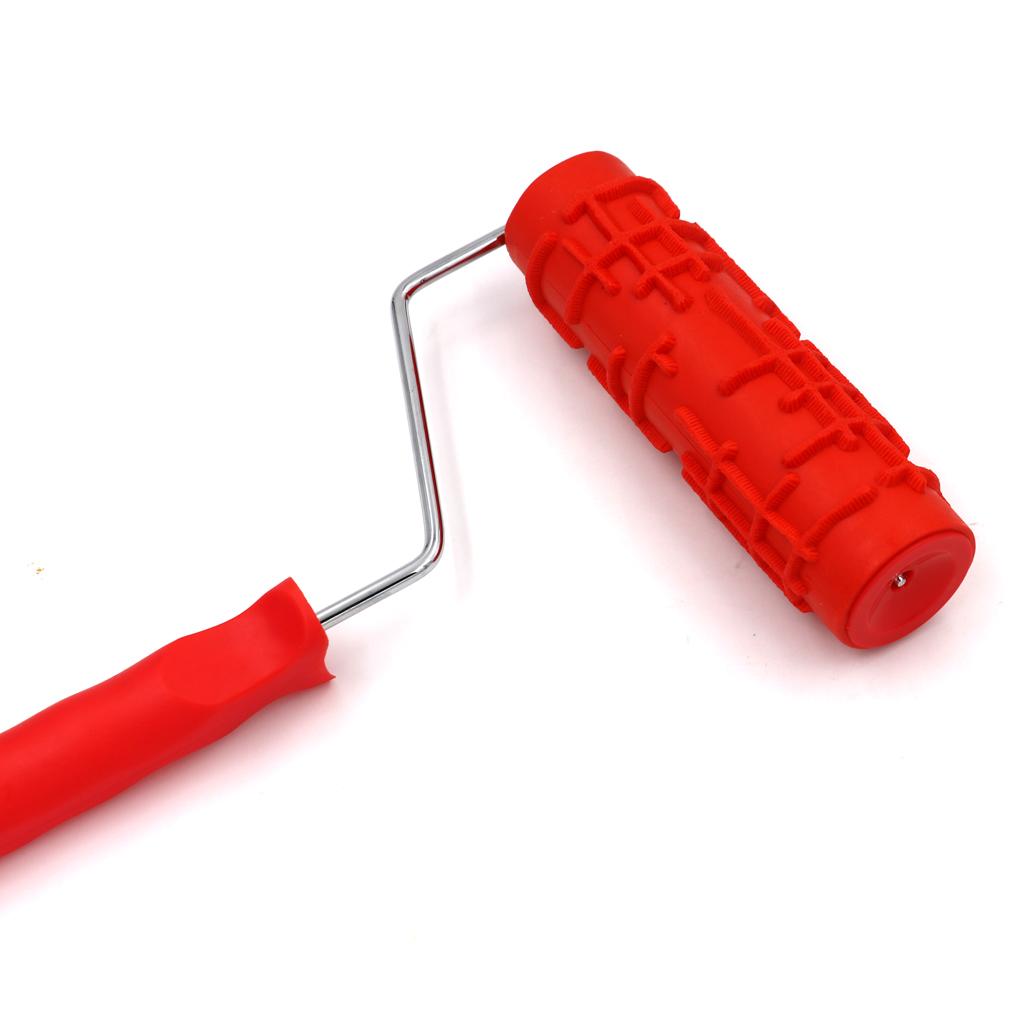 17.5cm Embossed Paint Roller Painting Brush Sleeve With Red