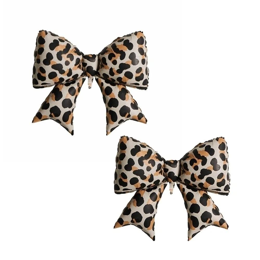 

2pcs Romantic Bowknot Balloon Thick Festival Party Balloon Leopard Print Balloon Wedding Decor 2Pcs Leopard