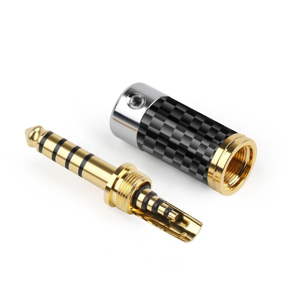 AUX Converter 5 Poles Stereo Jack Carbon Fiber Audio Jack Balanced Adapter 4.4mm 5 Pole Male