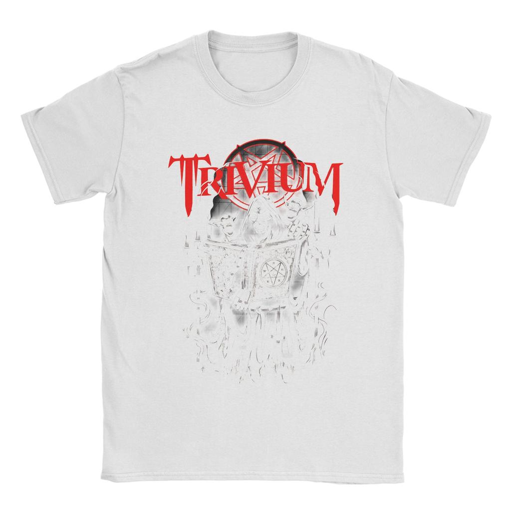Novelty TRIVIUM Dark Book TShirts Men Round Collar 100 Cotton T Shirts  Short Sleeve Tee Shirt Original Clothing