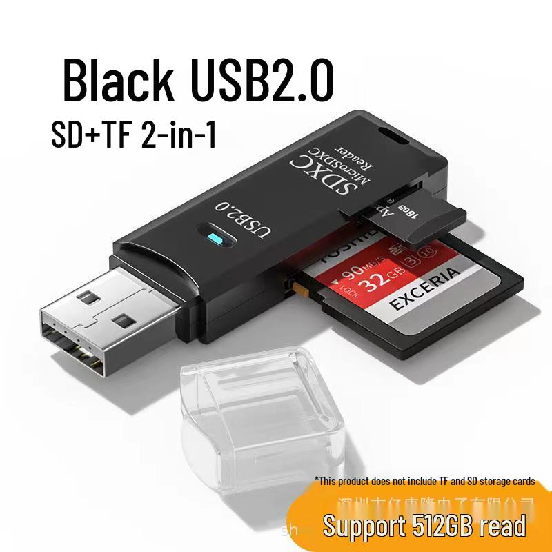 

High-Speed USB 3.0 2-in-1 Card Reader for TF & SD - Compatible with Computers, Tablets, Cameras, Laptops, and Cars