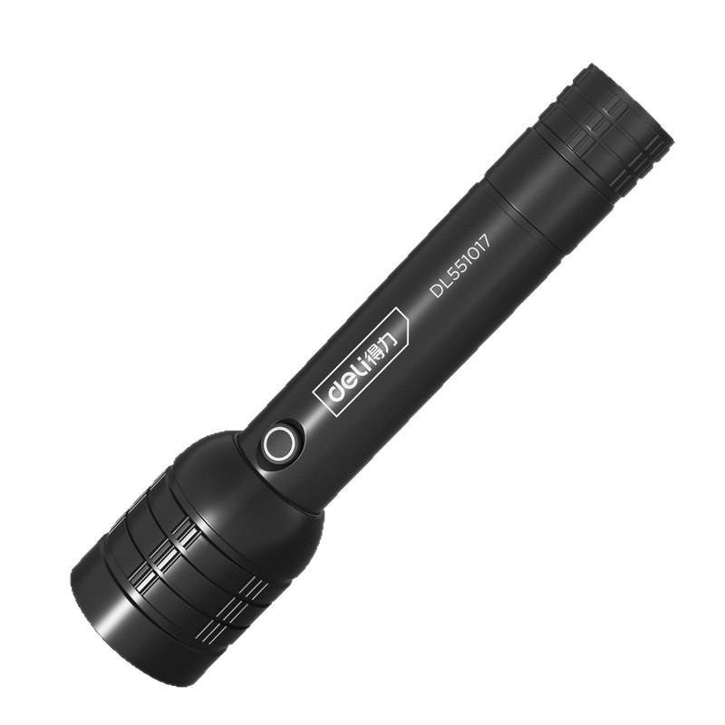 Deli Handheld Zoom Flashlight: Super Bright, Type-C Rechargeable, Ideal for Home, Outdoor, Camping, and Emergencies