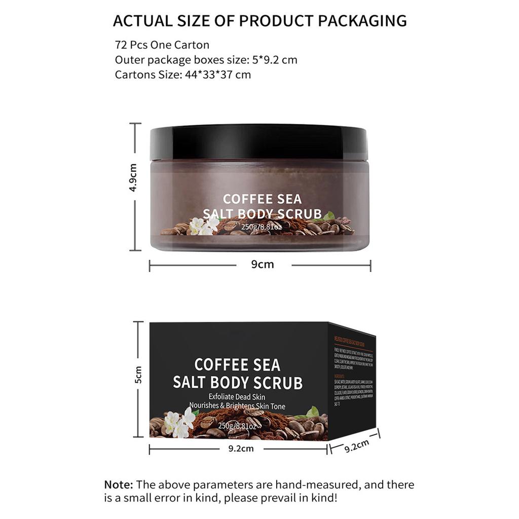 Body Scrub Cream with Gentle Exfoliation - 250g Deep Cleansing Moisturizer for Smooth, Brightened Skin - Bath & Shower Skincare Tool, 1 Piece