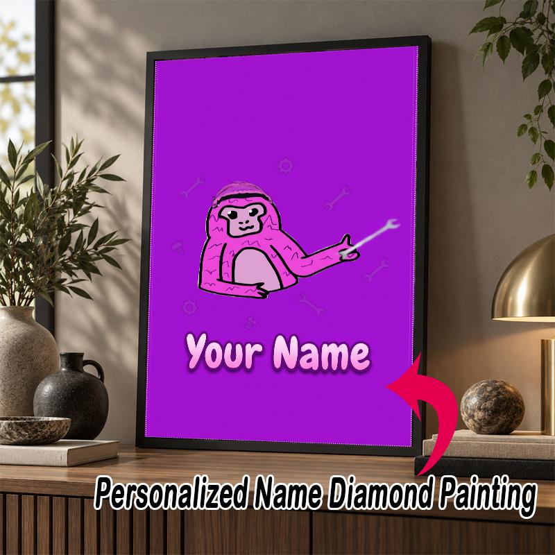Custom Name Gorilla Tag cartoon 5D Diamond Painting Personalized Full Drill Diamond Art Kit Gift