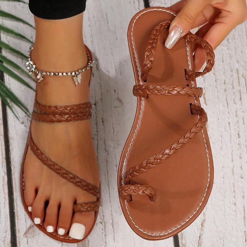 Women s Sandals Flat Sandals Soft-soled Sandals Non-slip Sandals for Summer Light Casual Slippers 42EU/CN43 коричневый