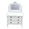 Dollhouse Makeup Vanity with Mirror & Perfume Tray 1/12 Miniature Dressing Table for Dollhouse Bedroom Furniture Decoration