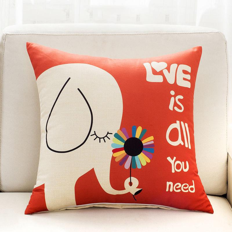 Скандинавская подушка с принтом фигурок автомобильная подушка для поясницы домашняя подушка для дивана мягкий артефакт для релаксации 40cm 40cm 3980₽