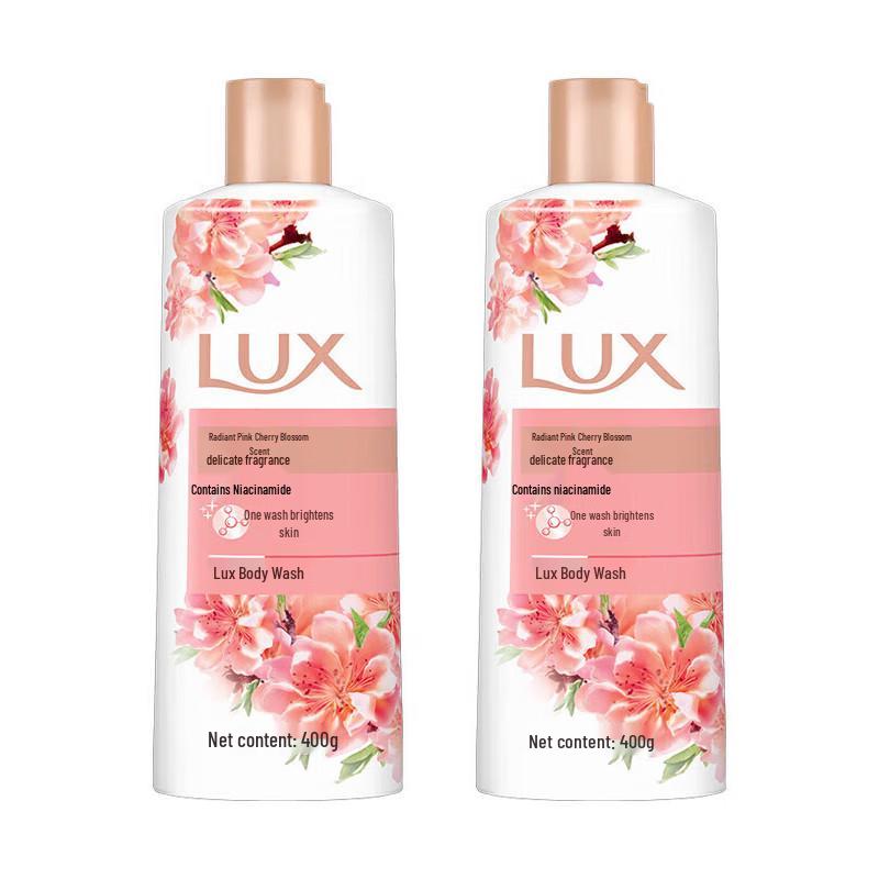 Lux Radiant Pink Cherry Blossom Scent Body Wash Duo Pack (2x400g)