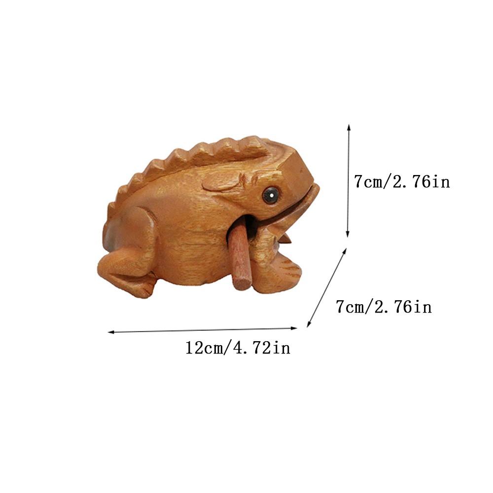 Lucky Frog Guiro Rasp Wooden Frog Rasp Musical Instrument Portable Lucky Frog Crafts Gifts
